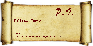 Pflum Imre névjegykártya